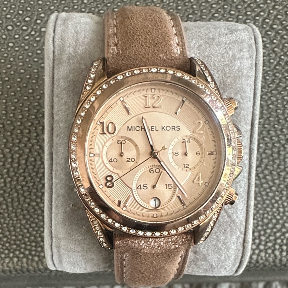 Michael Kors Rose Goldtone Blair Chronograph on Rose Leather Strap MK5461